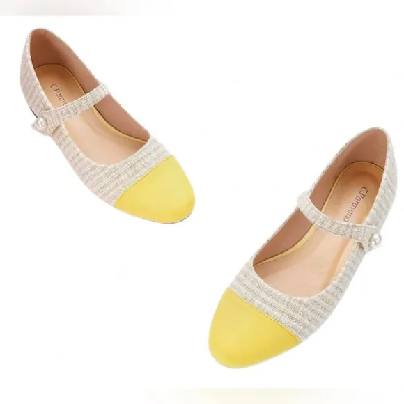 New C.Paravano Women's Flats Shoes Round Toe Ballet Flats with Strap