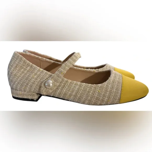 New C.Paravano Women's Flats Shoes Round Toe Ballet Flats with Strap