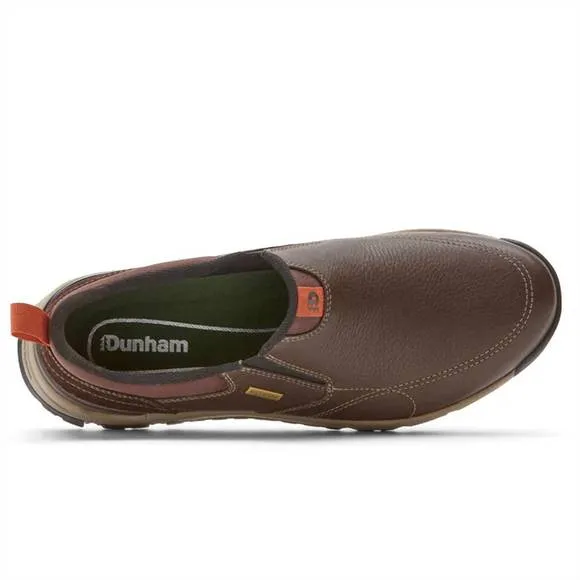 NEW DUNHAM men's glastonbury waterproof slip-on shoes in brown