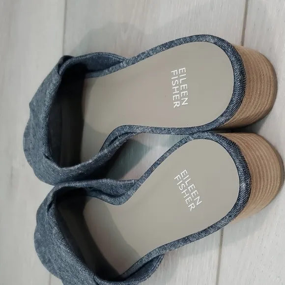 NEW Eileen Fisher Ruche Women Comfort Slide Heels Sandals shoes sz 9