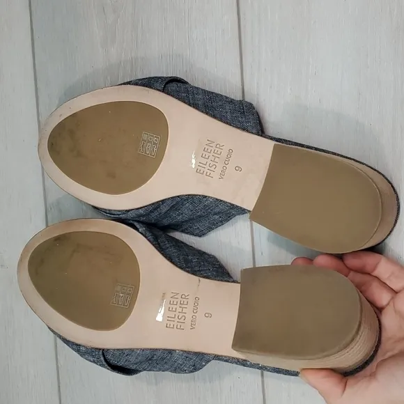 NEW Eileen Fisher Ruche Women Comfort Slide Heels Sandals shoes sz 9