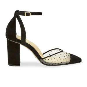 New - Elegant Sarah Flint Perfect Parker 85 Navy Polka Dot Pumps - Sz 39.5