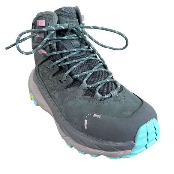 NEW Hoka Womens Kaha 2 Mid GTX Goretex Hiking Boots 8.5B Castlerock Gray Cushion