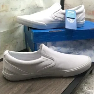 New Hurley Hobart Men’s Timeless Casual Slip-On Crisp White Canvas Sneaker