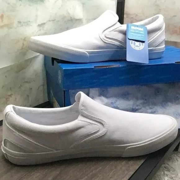 New Hurley Hobart Men’s Timeless Casual Slip-On Crisp White Canvas Sneaker