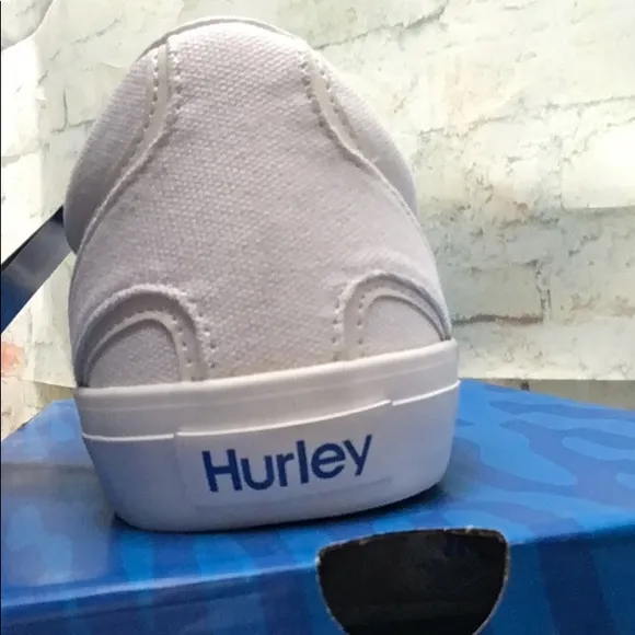 New Hurley Hobart Men’s Timeless Casual Slip-On Crisp White Canvas Sneaker