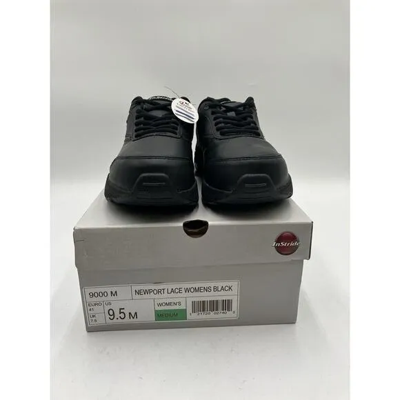NEW InStride Newport Lace Women's Walking Shoes Black US Size 9.5 (9000 M) NIB