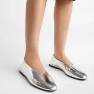 NEW | Jeffrey Campbell x REVOLVE Romp Flats Silver Size 7.5 Women's Shoes
