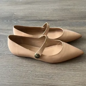 New larroude caroline flats in tan leather