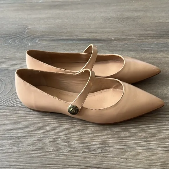New larroude caroline flats in tan leather