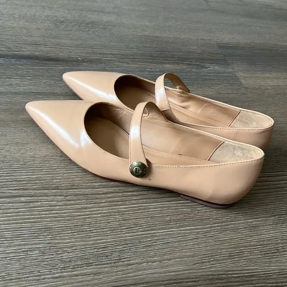 New larroude caroline flats in tan leather
