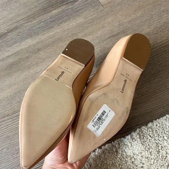 New larroude caroline flats in tan leather