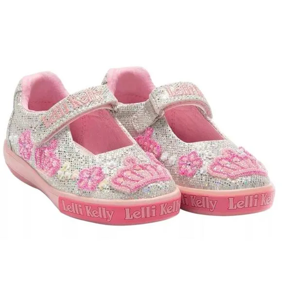 NEW LELLI KELLY kid's victoria sneakers in silver