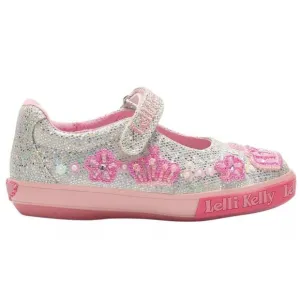 NEW LELLI KELLY kid's victoria sneakers in silver