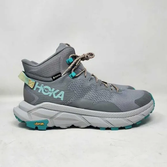 New men's 10.5 Hoka Trail Code GTX Gore-Tex hiking boots Galactic Grey 1123165F