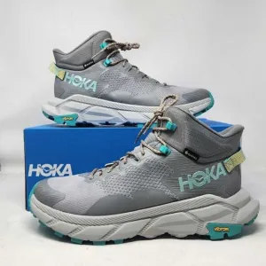 New men's 10.5 Hoka Trail Code GTX Gore-Tex hiking boots Galactic Grey 1123165F