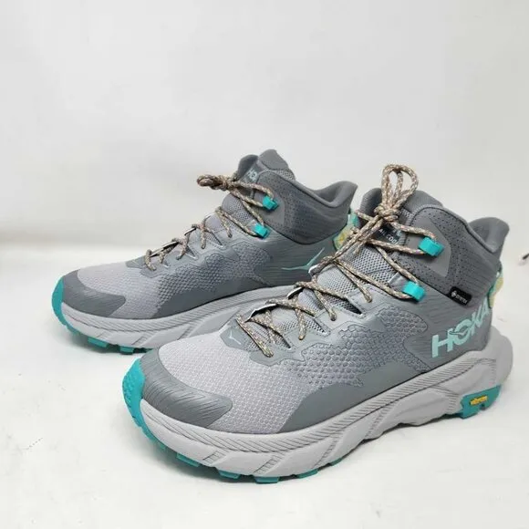 New men's 10.5 Hoka Trail Code GTX Gore-Tex hiking boots Galactic Grey 1123165F