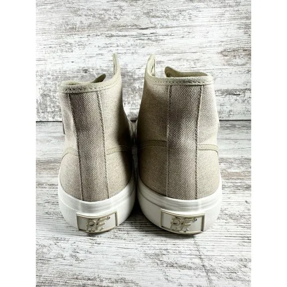 NEW Men's PF Flyers Center Hi Canvas Safari Beige Sneakers Sz 10 Athletic