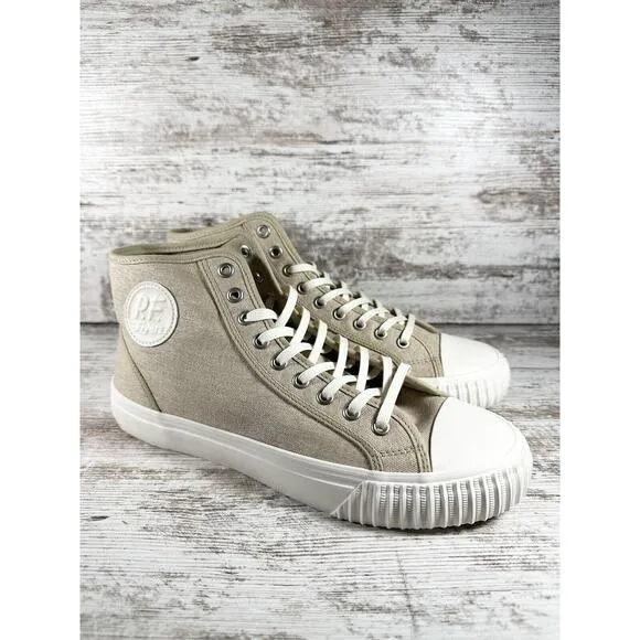 NEW Men's PF Flyers Center Hi Canvas Safari Beige Sneakers Sz 10 Athletic