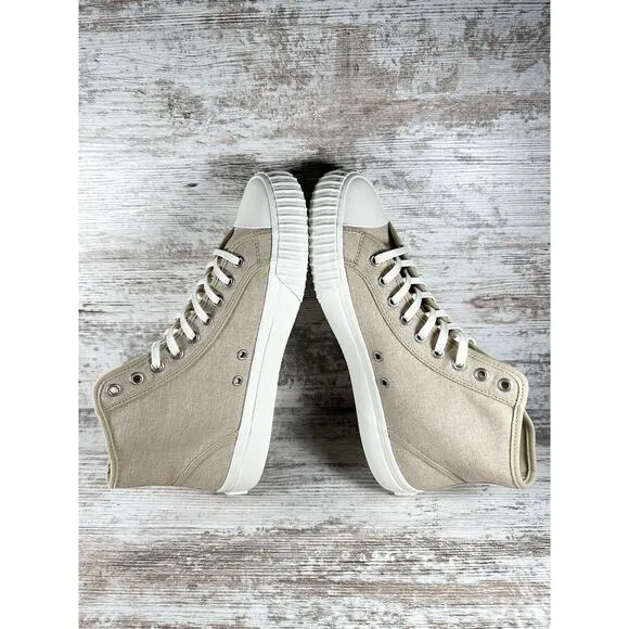 NEW Men's PF Flyers Center Hi Canvas Safari Beige Sneakers Sz 10 Athletic