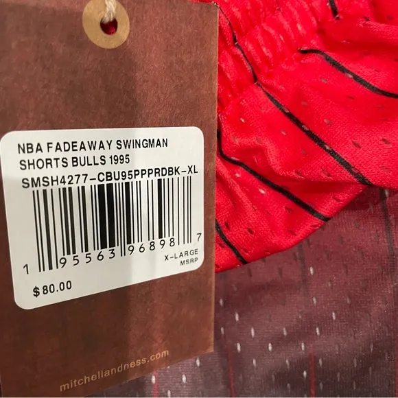 NEW MITCHELL &amp; NESS NBA FADEAWAY SWINGMAN SHORTS CHICAGO BULLS SIZE XL