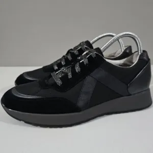 NEW Munro Piper Retro Sneaker Black Gunmetal Suede Size 10 Narrow