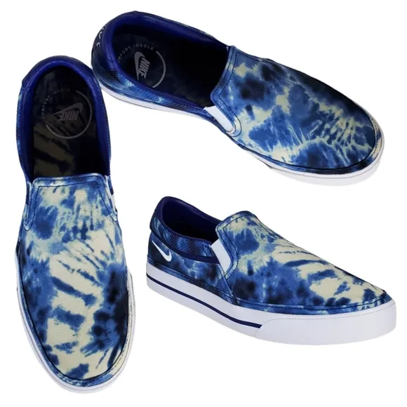 New Nike mens court legacy tie dye slip on sneakers multicolor