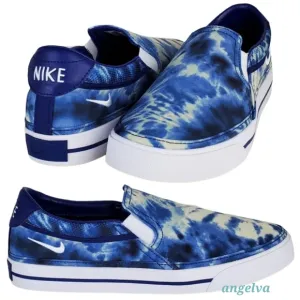 New Nike mens court legacy tie dye slip on sneakers multicolor