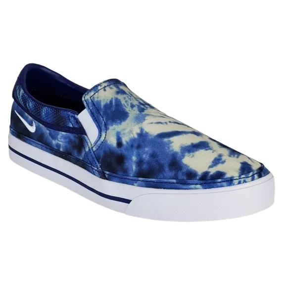 New Nike mens court legacy tie dye slip on sneakers multicolor