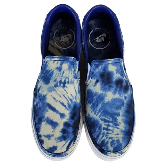 New Nike mens court legacy tie dye slip on sneakers multicolor