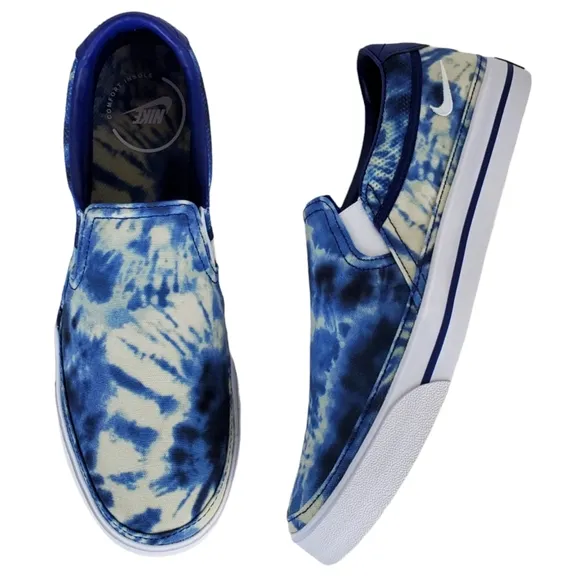 New Nike mens court legacy tie dye slip on sneakers multicolor