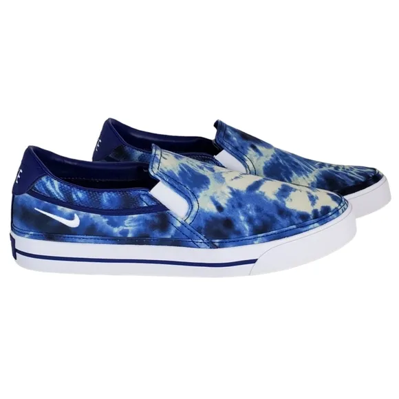 New Nike mens court legacy tie dye slip on sneakers multicolor