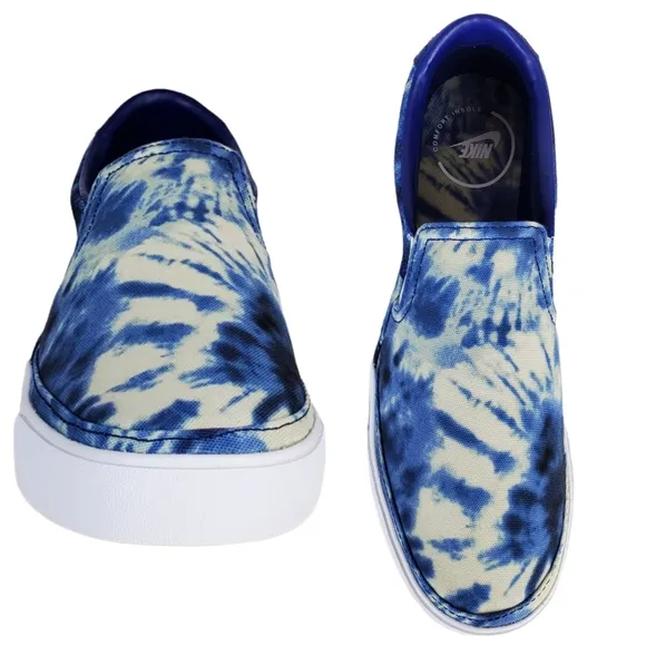 New Nike mens court legacy tie dye slip on sneakers multicolor