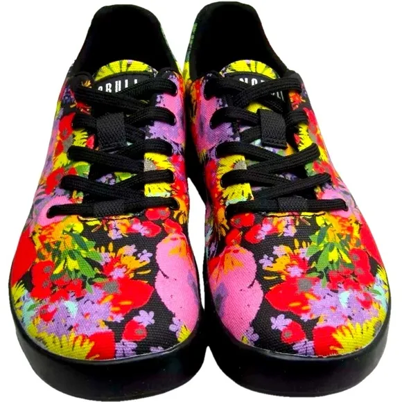 NEW NOBULL Womens Canvas Trainer Low Sneaker Floral  Gym Low Stable Size 7.5