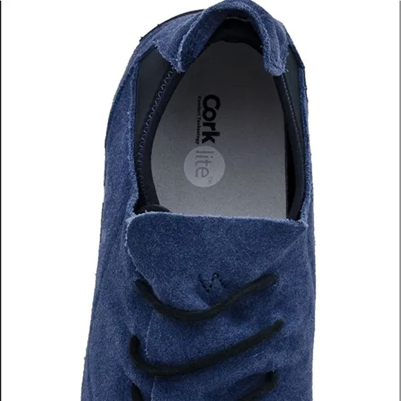 NEW! OeTZ 3300 SUPERSLICK Suede Leather Lace-up Shoes Size 45/12 Mens Navy Blue