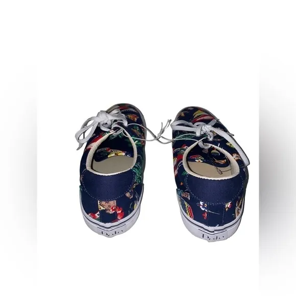 NEW Polo Ralph Lauren Thornton Tropical Motif Low Top Canvas Sneakers Men 10