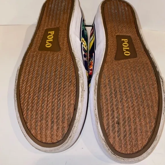 NEW Polo Ralph Lauren Thornton Tropical Motif Low Top Canvas Sneakers Men 10