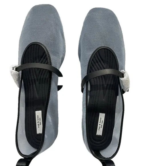 NEW RAG &amp; BONE Women's Spire Mary Jane Ballerina Flats – Size 9 – Ice Blue – NWB
