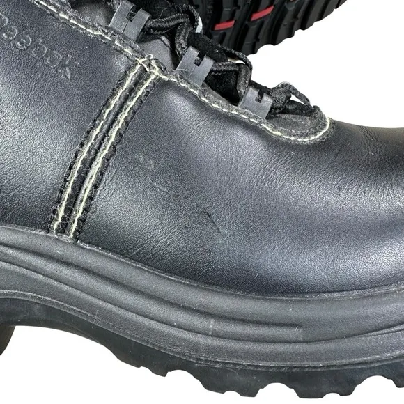 NEW Reebok Mens 9 M Work Boots EH Comp Toe Trainex Black Leather 6&quot; Work RB6755