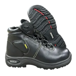 NEW Reebok Mens 9 M Work Boots EH Comp Toe Trainex Black Leather 6&quot; Work RB6755