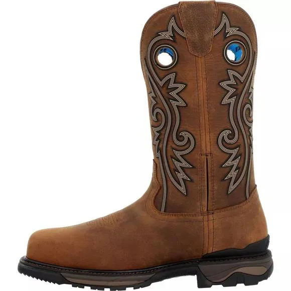 NEW ROCKY men's carbon-toe waterproof dri-freeze carbon 6 work boot in tan