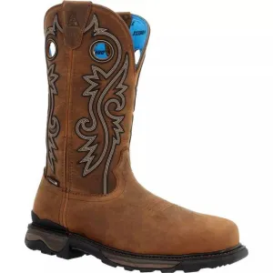 NEW ROCKY men's carbon-toe waterproof dri-freeze carbon 6 work boot in tan
