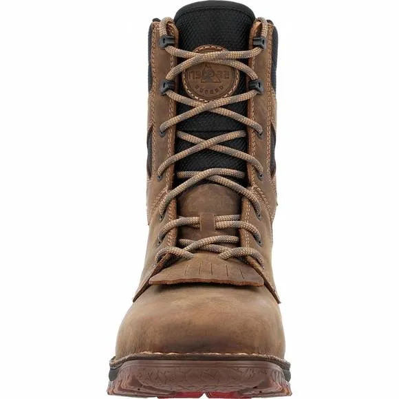NEW ROCKY men's comp-toe rocky hi-wire waterproof western work boot in earth