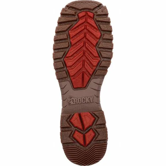 NEW ROCKY men's comp-toe rocky hi-wire waterproof western work boot in earth