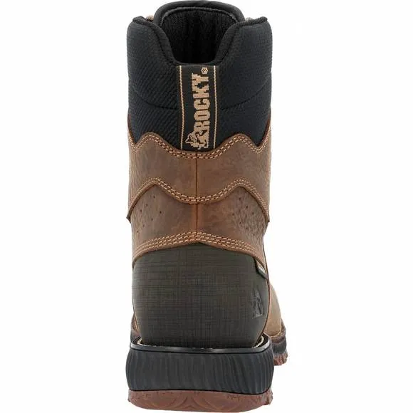 NEW ROCKY men's comp-toe rocky hi-wire waterproof western work boot in earth