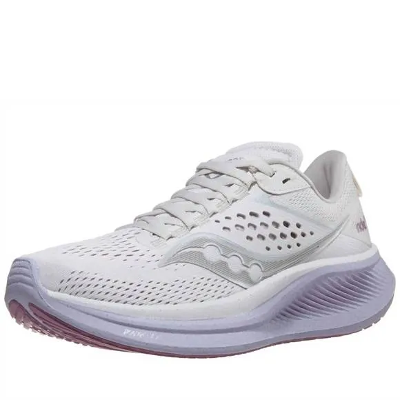 NEW SAUCONY women ride 17 running shoes in moon/viola