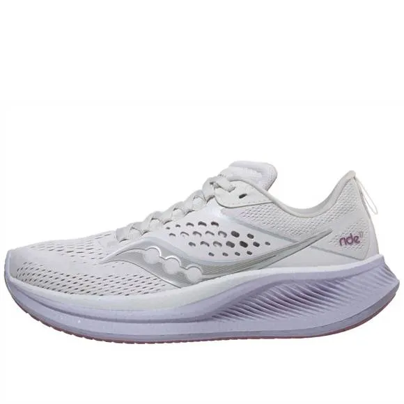 NEW SAUCONY women ride 17 running shoes in moon/viola