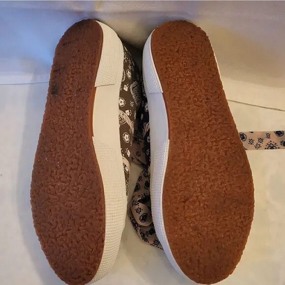 NEW SUPERGA 2750 &quot;Bandana&quot; Canvas w/Bandana Laces Sz. 6m/36 Sneakers MSRP $89