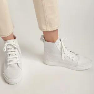 NEW! THAKOON 38/8 White Pull-On High Top Designer Sneakers Athletic Casual Shoes