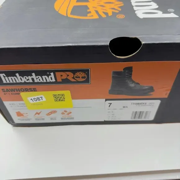 NEW Timberland PRO Sawhorse 6&quot; Composite Safety Toe Work Boots Black Mens Size 7